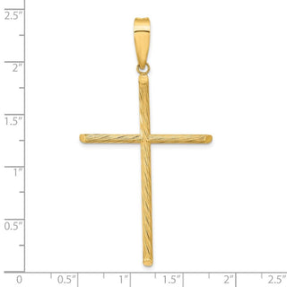 14k Yellow Gold Polished & Textured Fancy Cross Pendant K9952