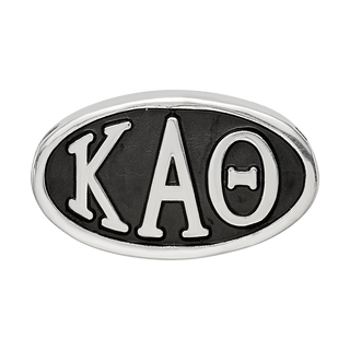 Sterling Silver LogoArt Kappa Alpha Theta Sorority Greek Letters Enameled Oval Bead