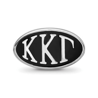 Sterling Silver LogoArt Kappa Kappa Gamma Sorority Greek Letters Enameled Oval Bead