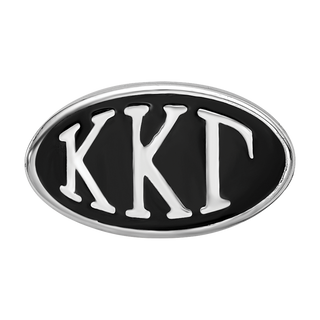 Sterling Silver LogoArt Kappa Kappa Gamma Sorority Greek Letters Enameled Oval Bead