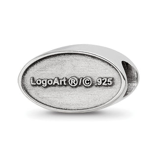 Sterling Silver LogoArt Kappa Kappa Gamma Sorority Greek Letters Enameled Oval Bead