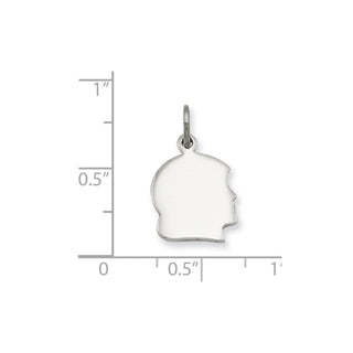 Kelly Waters Rhodium-plated Small Engraveable Girl Head Charm