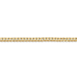 18" 14k Yellow Gold 3mm Open Concave Curb Chain Necklace