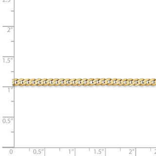 24" 14k Yellow Gold 3mm Open Concave Curb Chain Necklace
