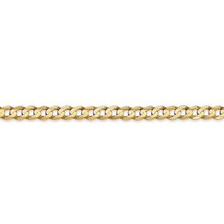 16" 14k Yellow Gold 3.8mm Open Concave Curb Chain Necklace