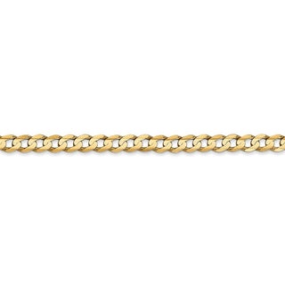 8" 14k Yellow Gold 3.8mm Open Concave Curb Chain Bracelet