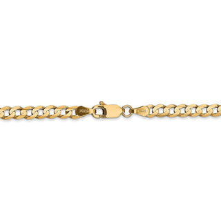 8" 14k Yellow Gold 3.8mm Open Concave Curb Chain Bracelet