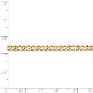8" 14k Yellow Gold 3.8mm Open Concave Curb Chain Bracelet