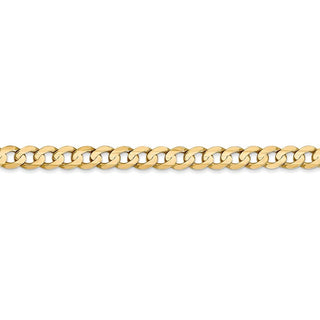 8" 14k Yellow Gold 4.5mm Open Concave Curb Chain Bracelet