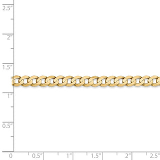 8" 14k Yellow Gold 4.5mm Open Concave Curb Chain Bracelet