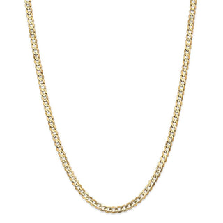 28" 14k Yellow Gold 4.5mm Open Concave Curb Chain Necklace