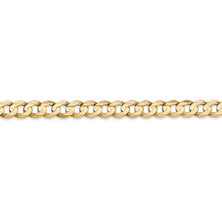 7" 14k Yellow Gold 5.25mm Open Concave Curb Chain Bracelet