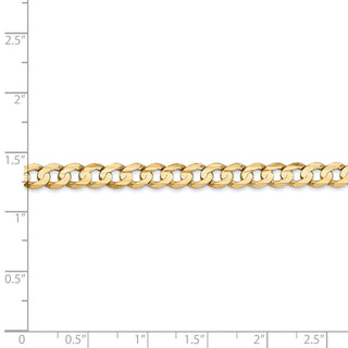 7" 14k Yellow Gold 5.25mm Open Concave Curb Chain Bracelet