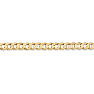 28" 14k Yellow Gold 5.25mm Open Concave Curb Chain Necklace