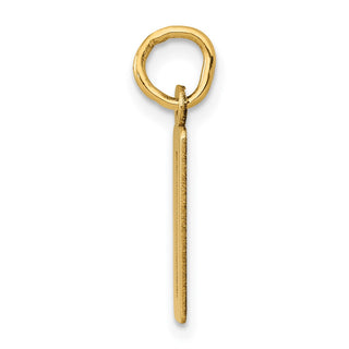 14k Yellow Gold Small Polished Elongated 0 Charm