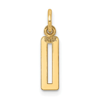 14k Yellow Gold Small Polished Elongated 0 Charm