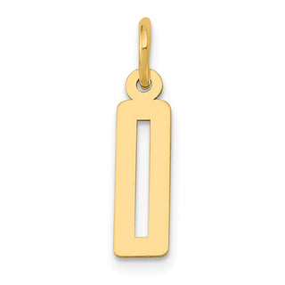 14k Yellow Gold Small Polished Elongated 0 Charm