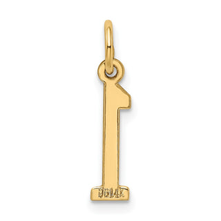 14k Yellow Gold Small Polished Elongated 1 Charm