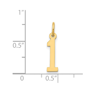14k Yellow Gold Small Polished Elongated 1 Charm
