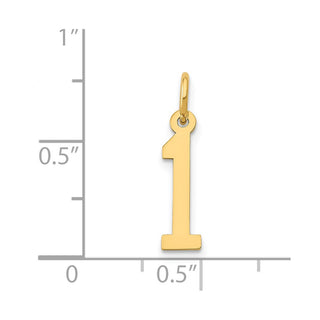 14k Yellow Gold Small Polished Elongated 1 Charm