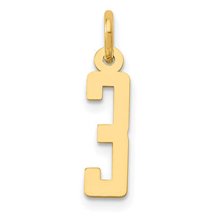 14k Yellow Gold Small Polished Elongated 3 Charm