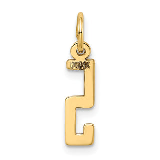 14k Yellow Gold Small Polished Elongated 5 Charm