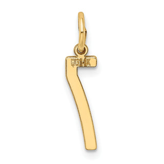 14k Yellow Gold Small Polished Elongated 7 Charm