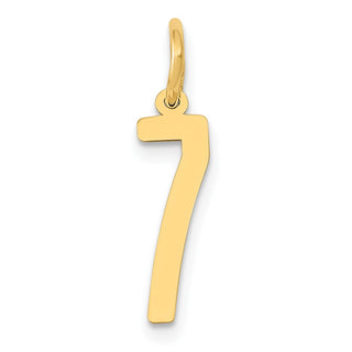 14k Yellow Gold Small Polished Elongated 7 Charm