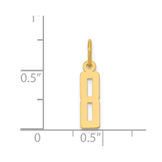 14k Yellow Gold Small Polished Elongated 8 Charm