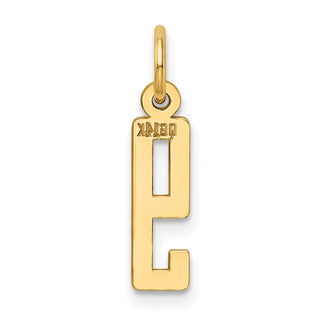 14k Yellow Gold Small Polished Elongated 9 Charm