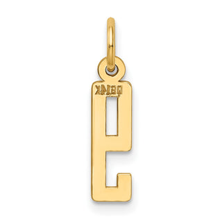 14k Yellow Gold Small Polished Elongated 9 Charm