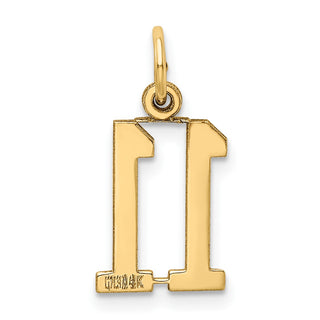 14k Yellow Gold Small Polished Elongated 11 Charm