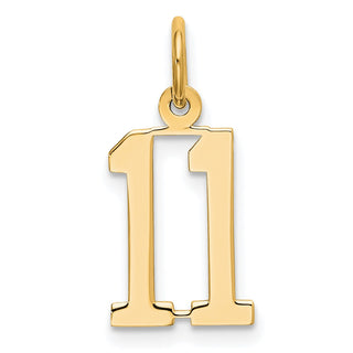 14k Yellow Gold Small Polished Elongated 11 Charm