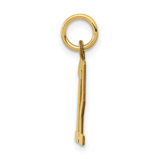 14k Yellow Gold Small Polished Elongated 12 Charm