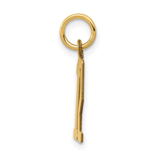 14k Yellow Gold Small Polished Elongated 12 Charm