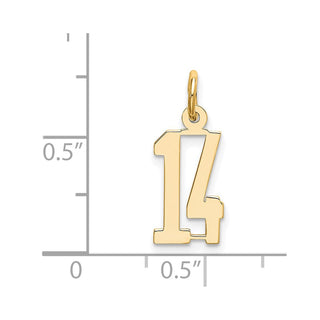 14k Yellow Gold Small Polished Elongated 14 Charm