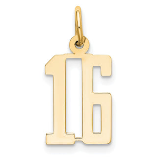 14k Yellow Gold Small Polished Elongated 16 Charm