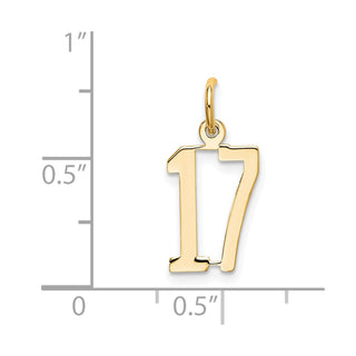 14k Yellow Gold Small Polished Elongated 17 Charm
