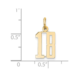 14k Yellow Gold Small Polished Elongated 18 Charm