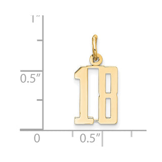 14k Yellow Gold Small Polished Elongated 18 Charm