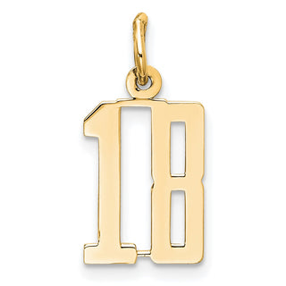 14k Yellow Gold Small Polished Elongated 18 Charm