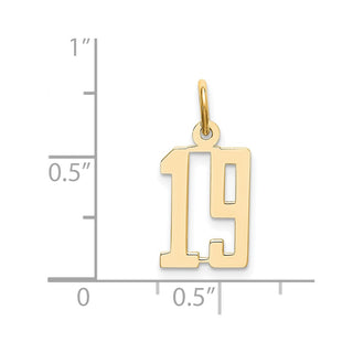 14k Yellow Gold Small Polished Elongated 19 Charm