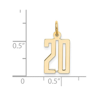 14k Yellow Gold Small Polished Elongated 20 Charm