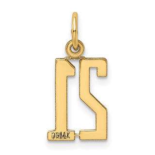 14k Yellow Gold Small Polished Elongated 21 Charm