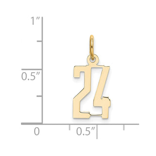 14k Yellow Gold Small Polished Elongated 24 Charm