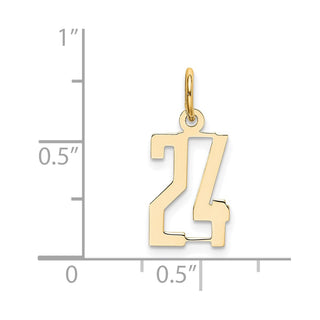 14k Yellow Gold Small Polished Elongated 24 Charm