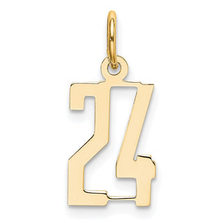 14k Yellow Gold Small Polished Elongated 24 Charm