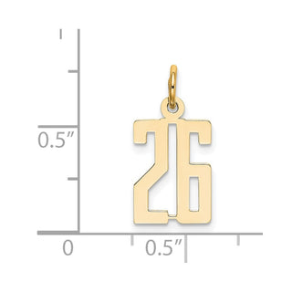 14k Yellow Gold Small Polished Elongated 26 Charm