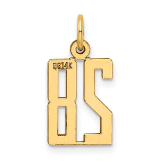 14k Yellow Gold Small Polished Elongated 28 Charm