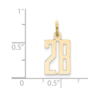 14k Yellow Gold Small Polished Elongated 28 Charm